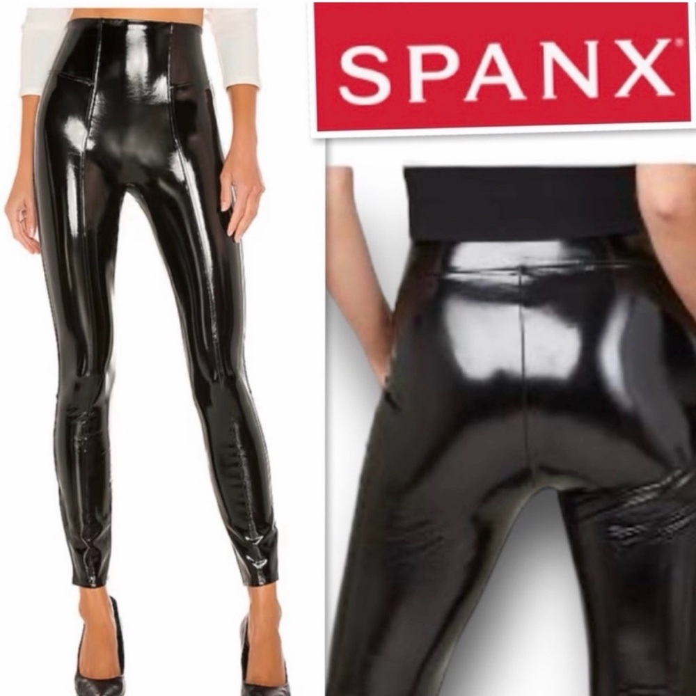 SPANX Glossy High-Waist Faux Leather Leggings